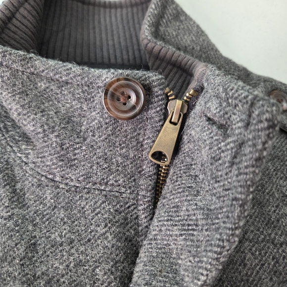 Fossil Mens Wool Military Field Jacket Gray Size XL Epaulet Button Up Coat - Picture 5 of 11